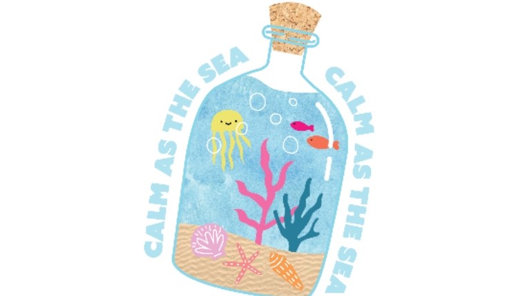 Visit Isle of Wight, Things to do, pencil drawing of happy sea creatures in a bottle