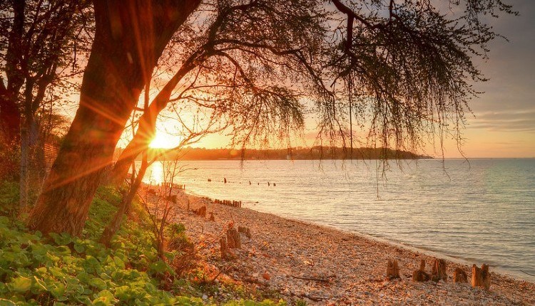 Sunset at Bembridge Beach, Isle of Wight, things to do