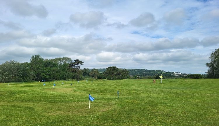 View of the 18 long putting course and the 12 hole pitch & putt course at Browns Golf, Sandown, Isle of Wight, Things to do, family