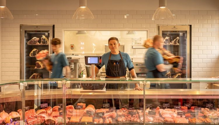 Variety of fresh local meat at Harvey Browns Food Hall, Arreton, farm shop, local produce, let's buy local