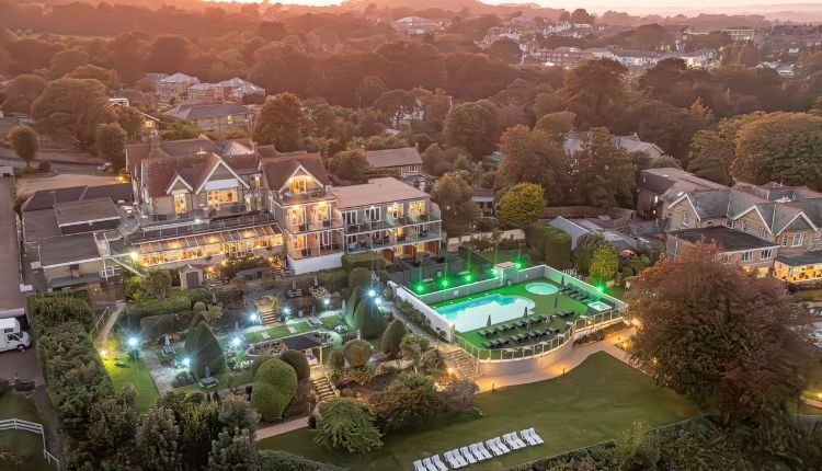 Aerial view of Luccombe Hall Hotel, Shanklin, Isle of Wight