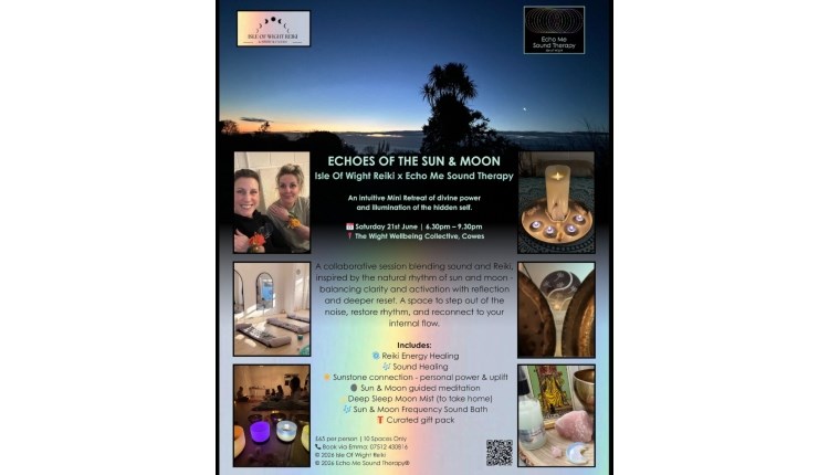 Isle of Wight, Things to do, Wellness poster for reiki and sound baths