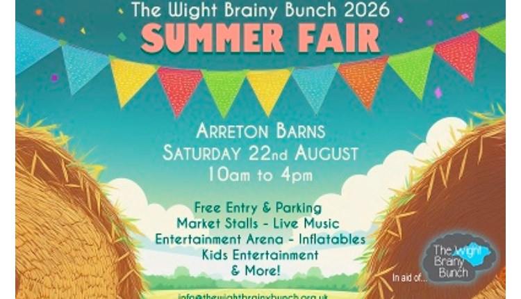 visit isle of wight, things to do, poster for summer fair with hay bales and bunting