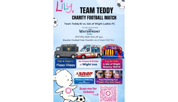visit isle of wight, things to do, advert for charity football match