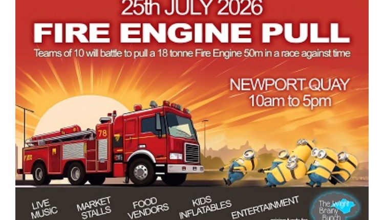 visit isle of wight, things to do, poster for fire engine pull event