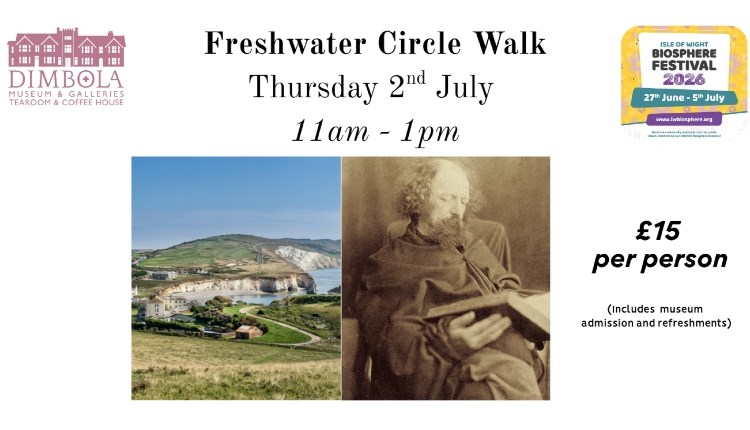 visit isle of wight, things to do, poster advertising walking tour of Freshwater Bay and Tennyson