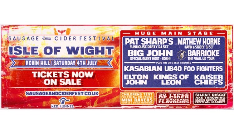 visit isle of wight, things to do, poster for sausage and cider fest