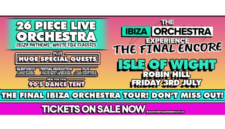 visit isle of wight, things to do, poster for Ibiza orchestra