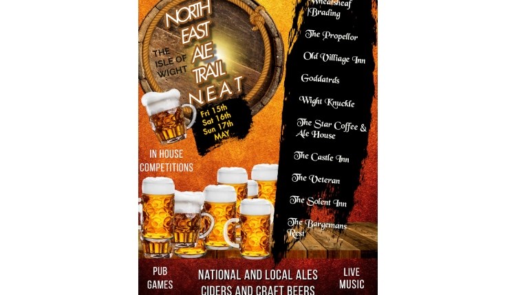 visit isle of wight, things to do, poster advertising pubs taking park in north east ale trail