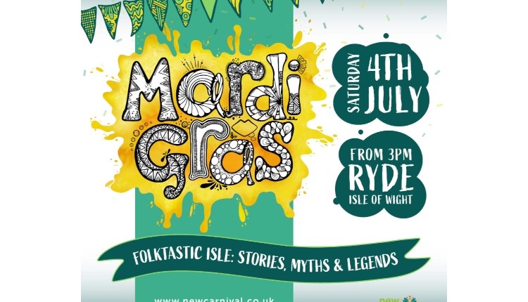 visit isle of wight, things to do, isle of wight mardi gras poster