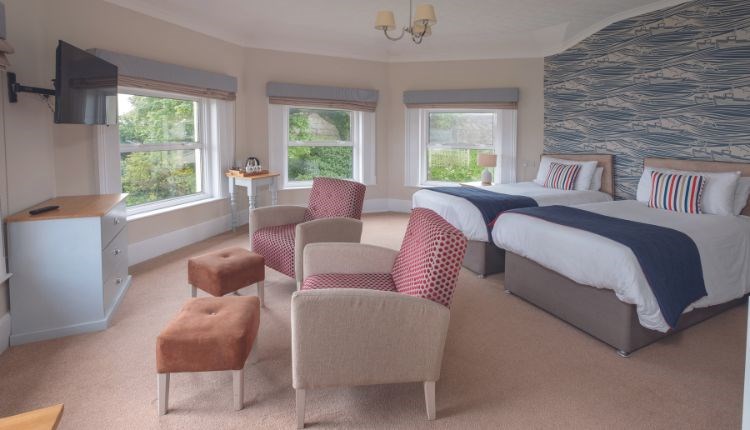 Superior bedroom at Freshwater Bay House, walking holiday, Isle of Wight