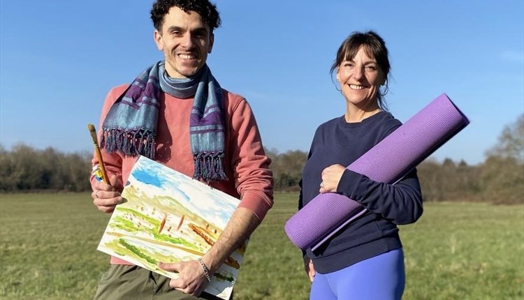 Janice Champion & Aurelien Farjon, wellness workshop, yoga and painting, what's on, event, Godshill, Isle of Wight