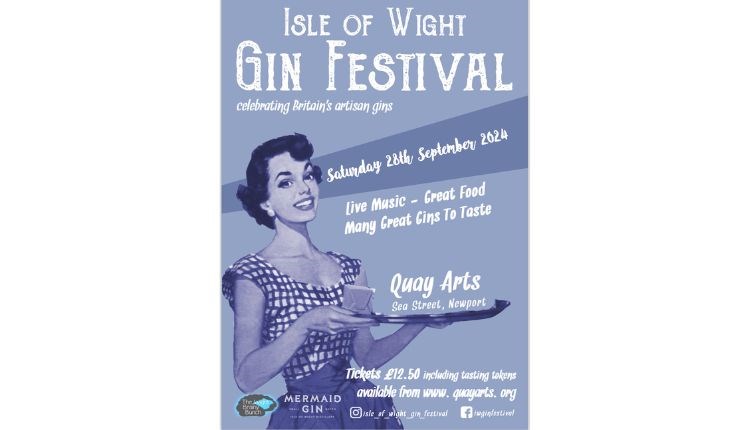 Isle of Wight Gin Festival poster, Quay Arts, Isle of Wight, what's on, event