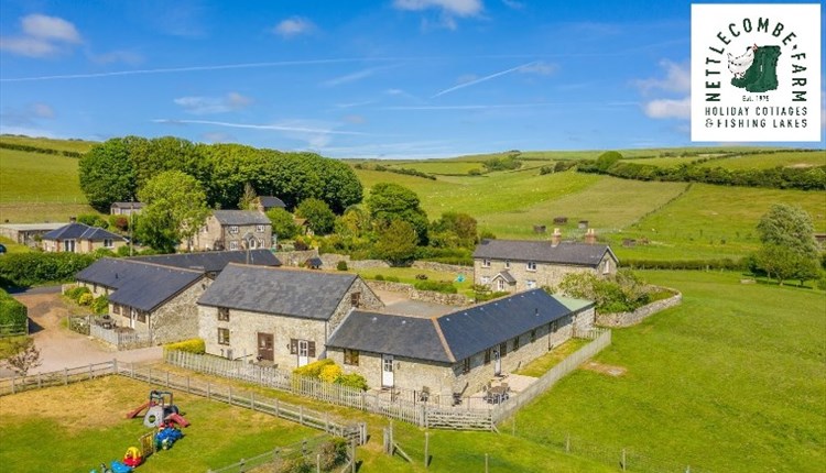 Aerial view of Nettlecombe Farm and countryside, self catering, Isle of Wight