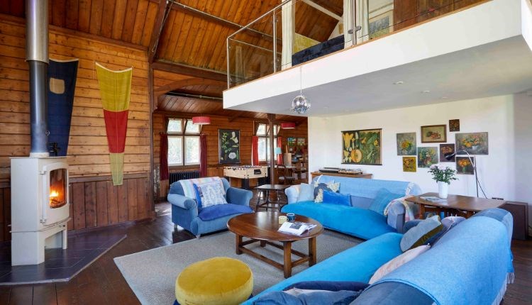 Living area at The Mission, self catering, Chale, Isle of Wight, coastal retreat