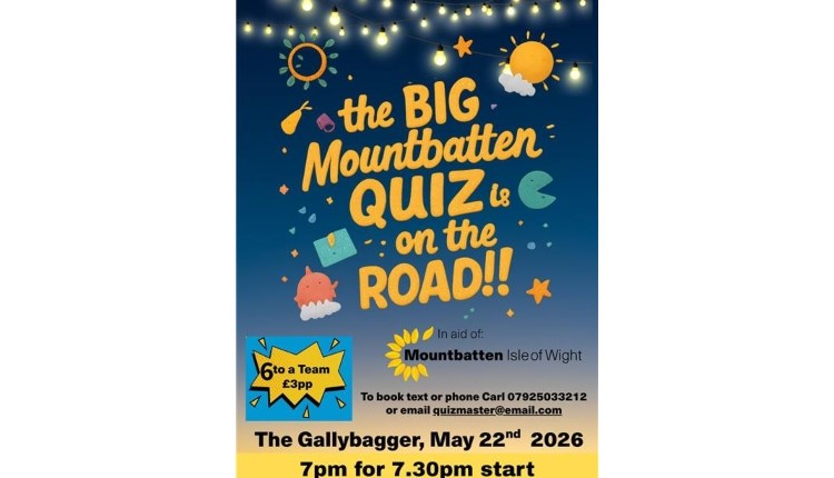 Isle of Wight, Things to do, quiz for Mountbatten hospice