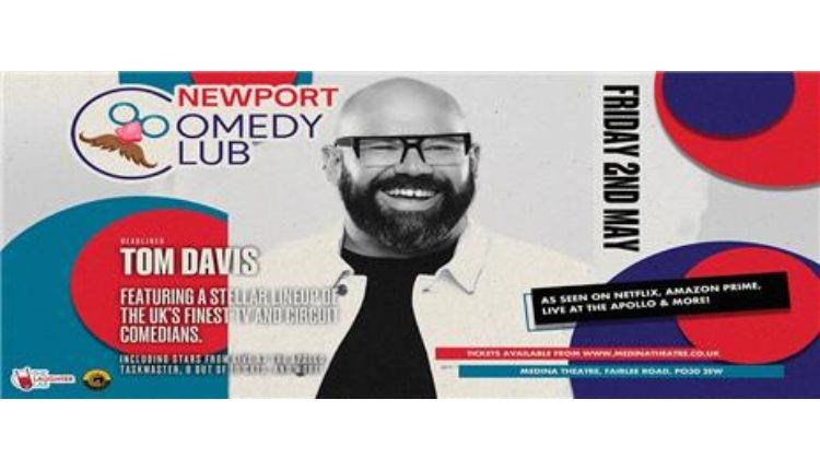 Headshot of Tom Davis, comedy show at Medina Theatre, Newport, Isle of Wight, event, what's on