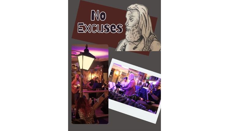 No Excuses poster, live music at The Bugle Inn, Brading, Isle of Wight, event, what's on