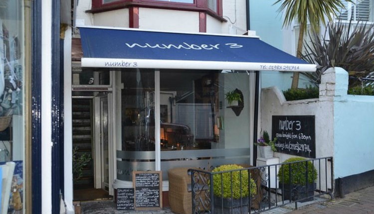 Outside view of Number 3, Cowes, restaurant