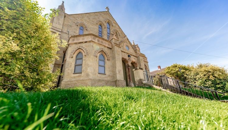 Outside view of the church where Bishops Retreat is located, self-catering, luxury apartment, Ventnor, Isle of Wight