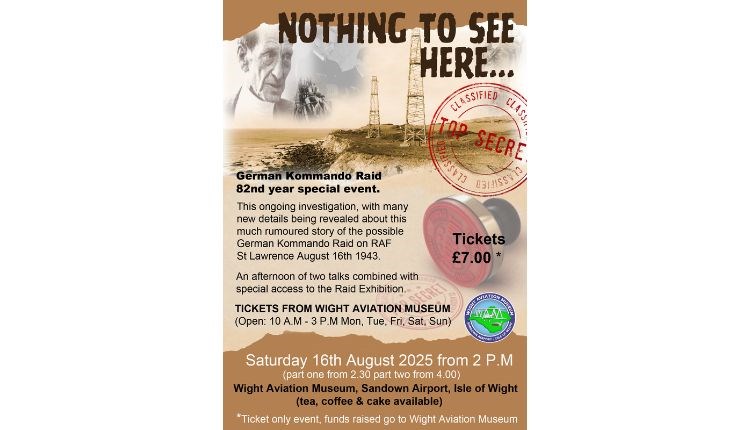 Poster for event, Wight Aviation Museum, history, what's on, Isle of Wight