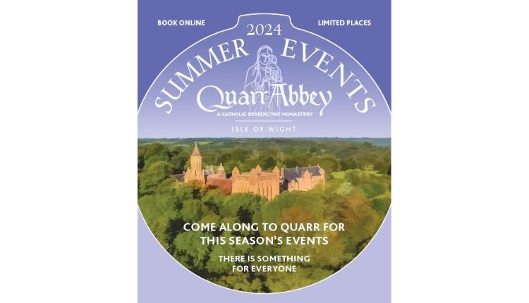 Summer events at Quarr Abbey poster, Ryde, Isle of Wight, things to do, food and drink, events, what's on