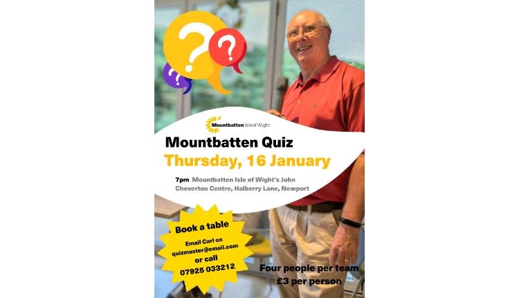 Mountbatten quiz poster, charity, Isle of Wight, community