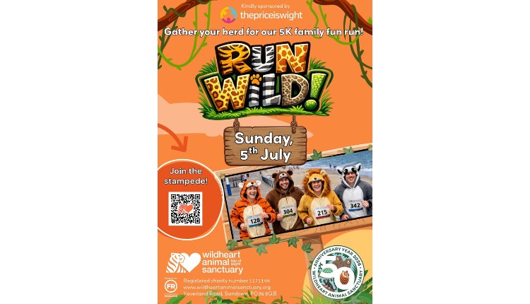 Run Wild poster, fun run, family friendly event, what's on, Wildheart Animal Sanctuary, Isle of Wight