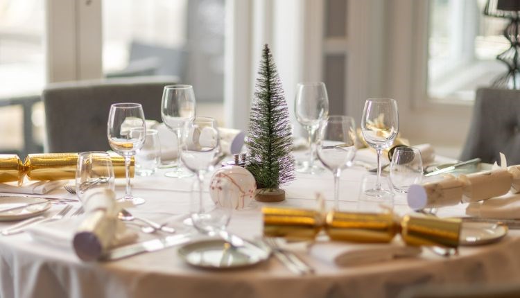 Festive table setting at The Seaview Hotel, Isle of Wight, Christmas event, what's on