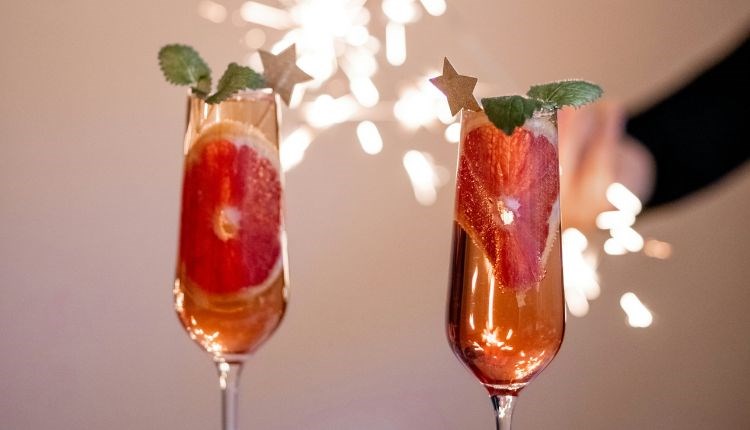 Two cocktails, New Years Eve celebrations at The Fishbourne, Isle of Wight