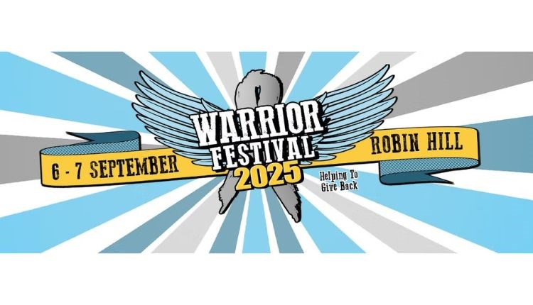 Warrior Festival logo, music festival at Robin Hill Adventure Park, Isle of Wight, what's on, event