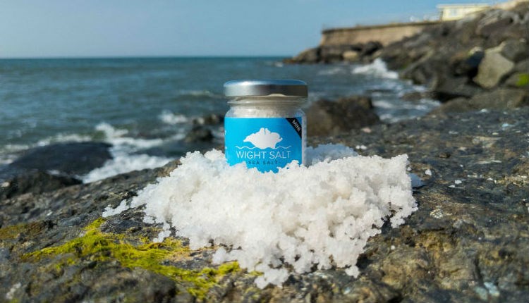 Wight salt on the sea rocks at Ventnor, local producers, Isle of Wight, local produce, let's buy local