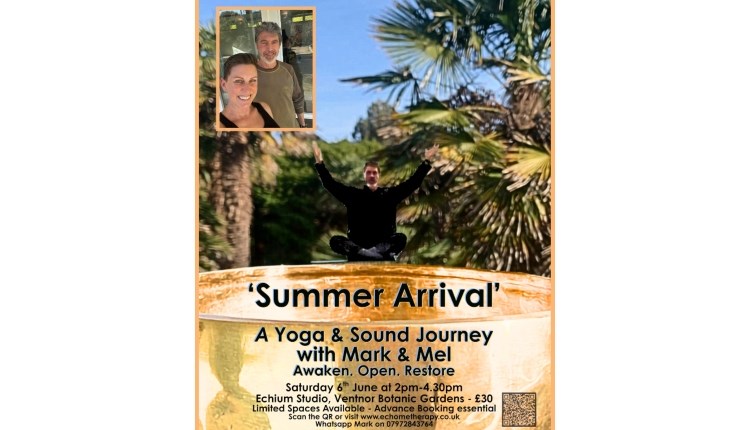 visit isle of wight, things to do, poster for sound therapy event