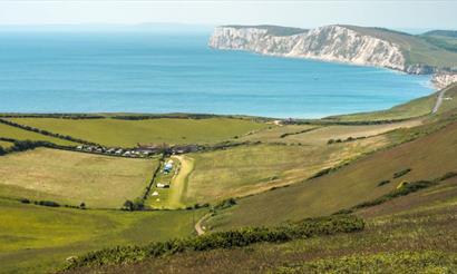 Aerial view of Compton Farm, Isle of Wight, Caravan & Camping