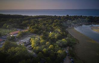 Aerial view of PGL Little Canada at Wotton, Isle of Wight, kids' adventure camp