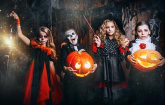 Children dressed up for Halloween, Whitecliff Bay Holiday Park halloween event, family fun, children activities, Isle of Wight, event, what's on