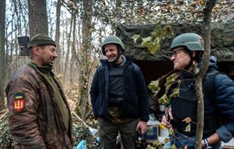 Book Launch – The New Total War by Bob Seely with photographs by Annabel Moeller at Dimbola, Bob Seely on the front line in Ukraine