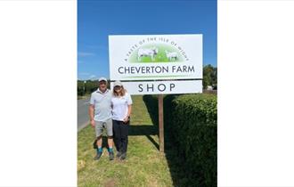 Isle of Wight, Shopping, Cheverton Farm Shop sign,  farm shop, Godshill, local produce, let's buy local