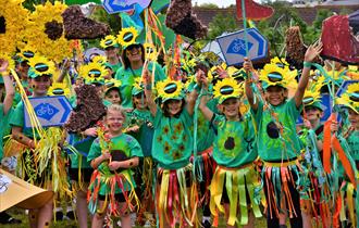 Children in the carnival parade, Isle of Wight Mardi Gras, what's on, things to do