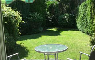 View of garden from the Sudtio Annexe, self-catering, Isle of Wight