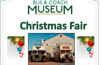 Poster for the Christmas Fair at the Isle of Wight Bus & Coach Museum, Ryde, what's on, event