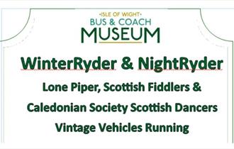 WinterRyder & NightRyder poster, Isle of Wight Bus & Coach Museum event, Ryde, what's on