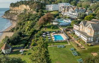 Aerial view of Luccombe Manor, Shanklin, Isle of Wight, Hotel, seaside location, sea view