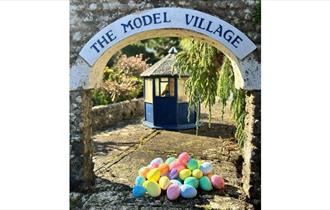 Easter eggs outside of the Model Village Godshill, family fun, children's activities, Easter event, what's on, Isle of Wight