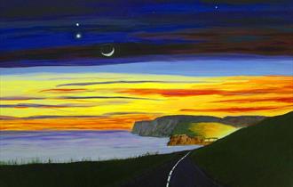 Painting of the Military Road on the Isle of Wight, art exhibition at Fort Victoria Country Park, what's on, event, Summer
