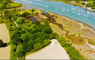 Isle of Wight, Pinkmead Estate and Vineyard, aerial view