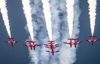 Red Arrows flying in the sky, Isle of Wight Armed Forces Day, event, family, children's activities, Ryde