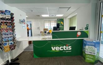 Inside Ryde Tourist Information Point, Isle of Wight, tourist information