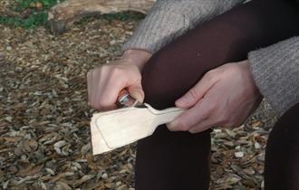 Isle of Wight, Spatula Whittling Workshop, Garlic Farm,