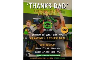 Isle of Wight, things to do, Fathers Day, VR racing and food, Sandown.